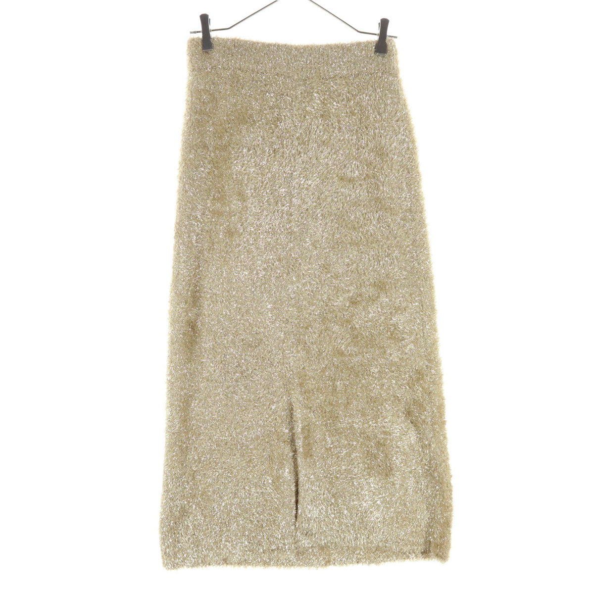 未使用 Mila Owen ミラオーウェン ニット ロングスカート 0 ベージュ ラメ 09WNS235166 レディース