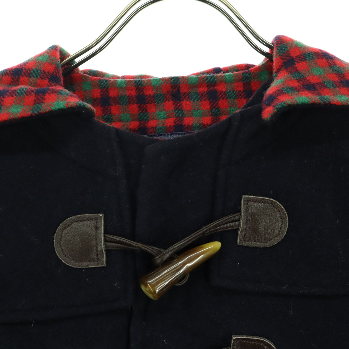 Familiar ファミリア チェック柄 長袖 ダッフルコート 130 ブラック キッズ