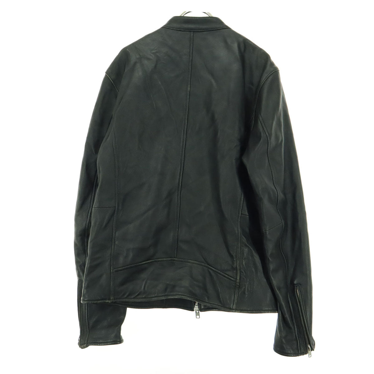 TAKEO KIKUCHI タケオキクチ 長袖 レザー シングルライダースジャケット XL ブラック 羊革 メンズ