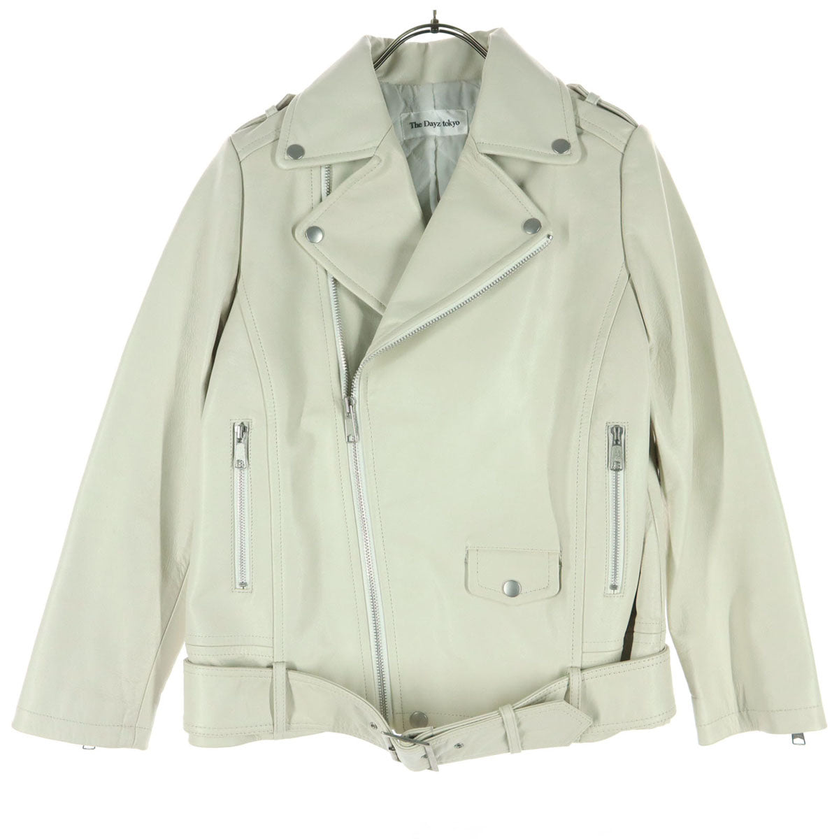 THE DAYZ TOKYO ザデイズトーキョー 長袖 レザー ダブルライダースジャケット F ホワイト 山羊革 レディース