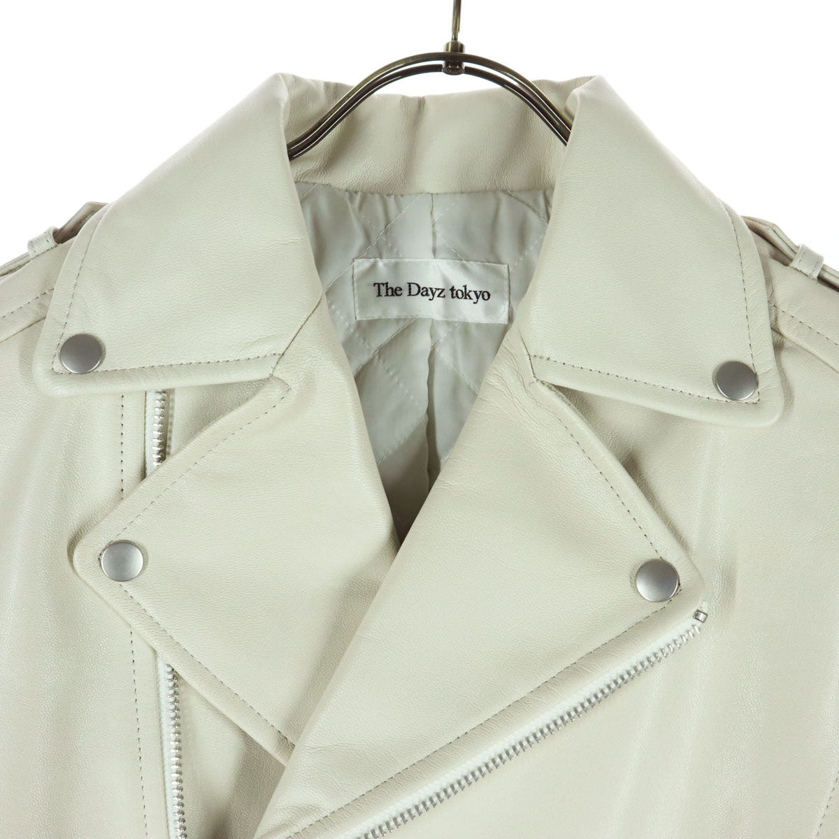 THE DAYZ TOKYO ザデイズトーキョー 長袖 レザー ダブルライダースジャケット F ホワイト 山羊革 レディース