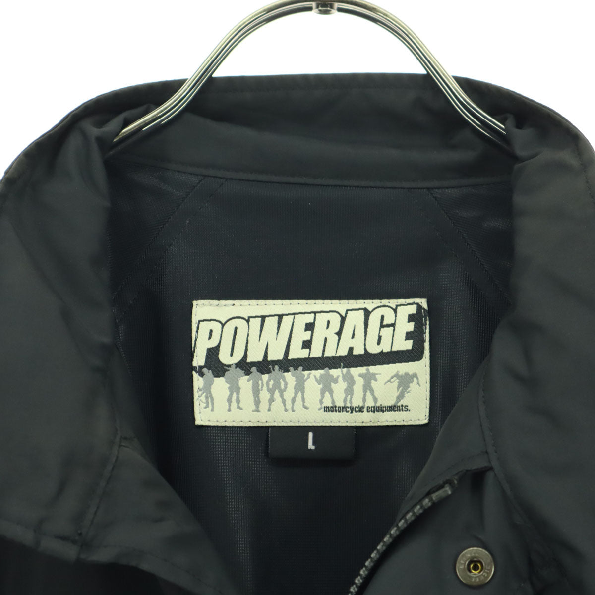 POWERAGE パワーエイジ 日本製 バイク 長袖 ウェア 肘プロテクター ジャケット L ブラック メンズ