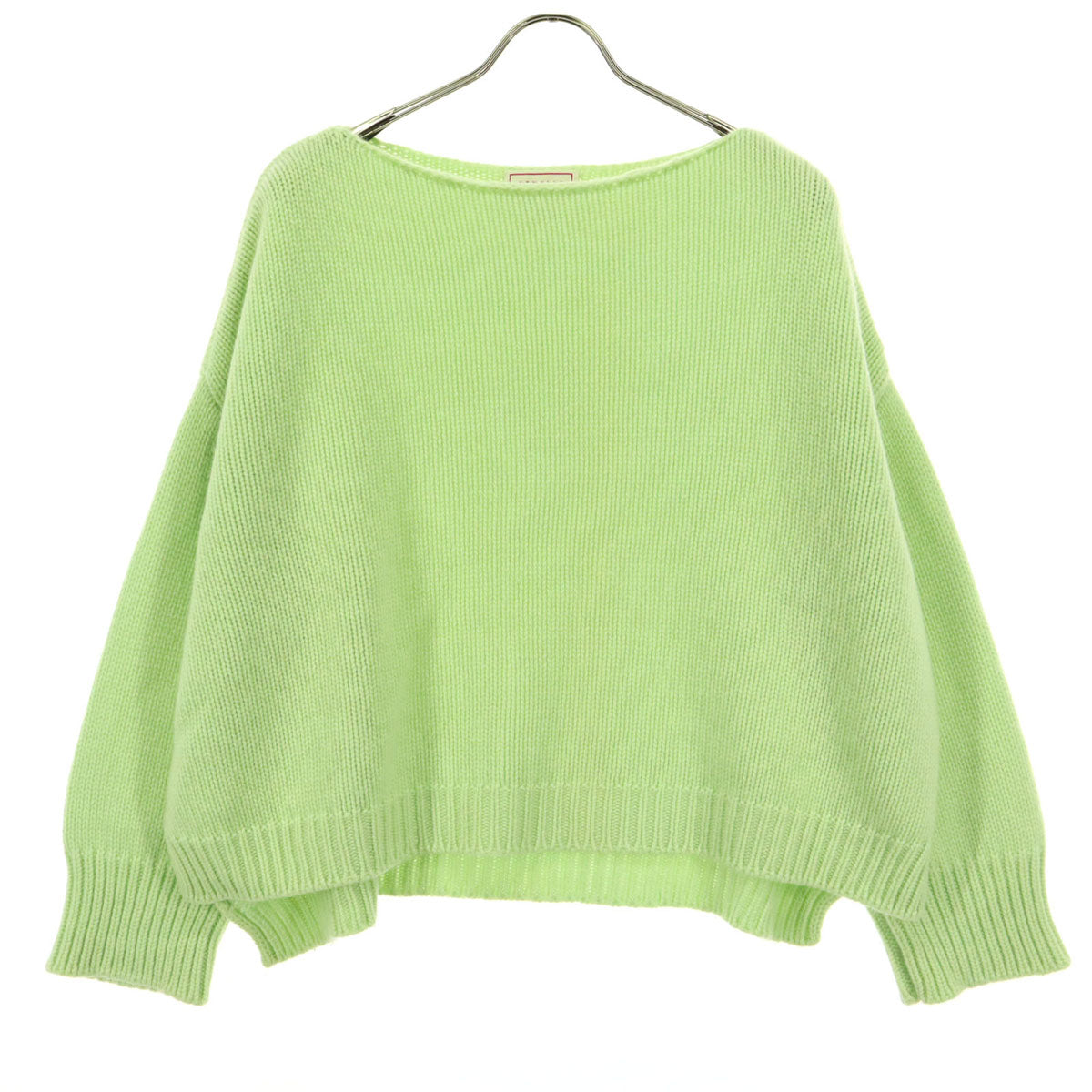 美品 DEMYLEE デミリー 長袖 カシミヤ100% ボートネック 丈短 セーター F ライトグリーン ロンハーマン別注 レディース