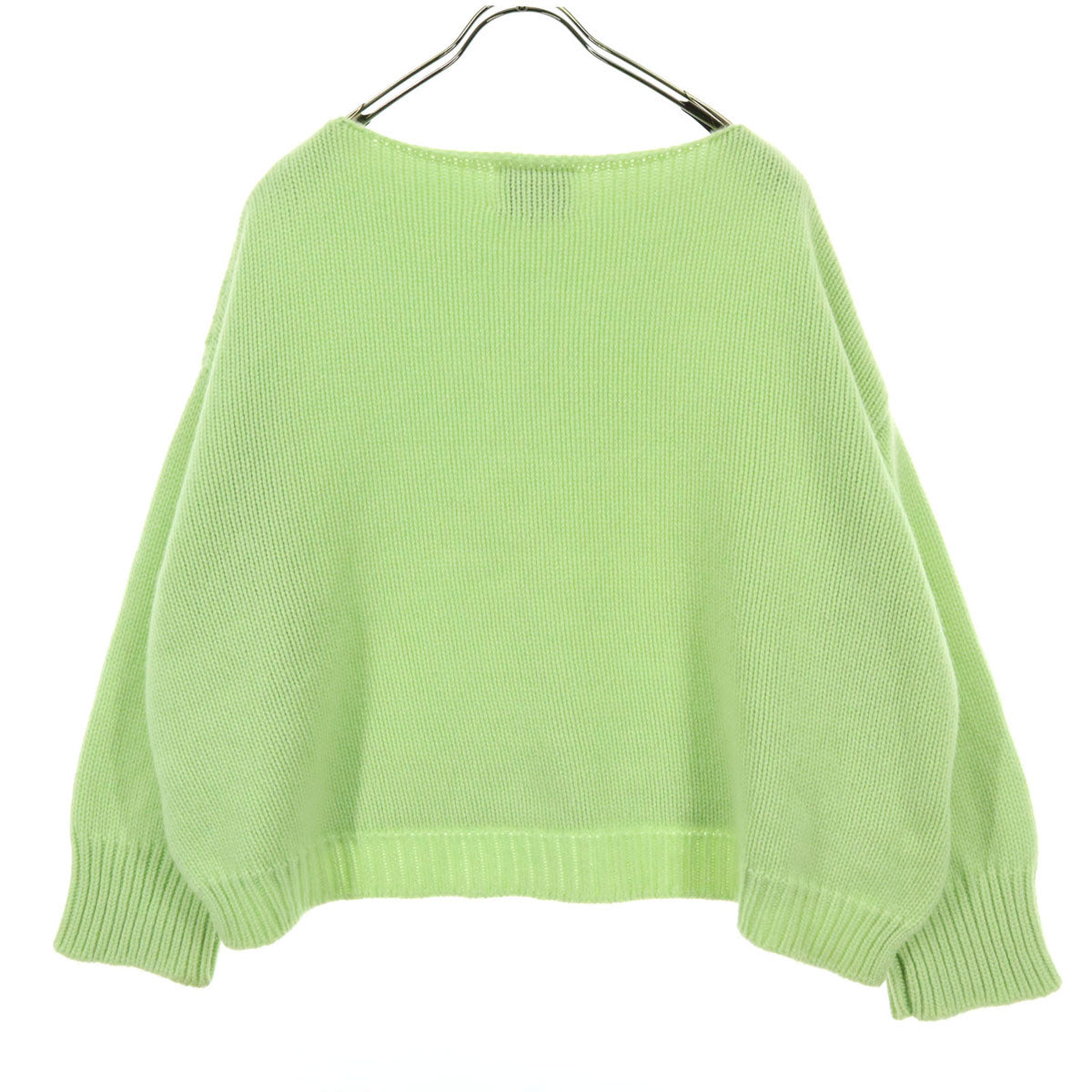 美品 DEMYLEE デミリー 長袖 カシミヤ100% ボートネック 丈短 セーター F ライトグリーン ロンハーマン別注 レディース