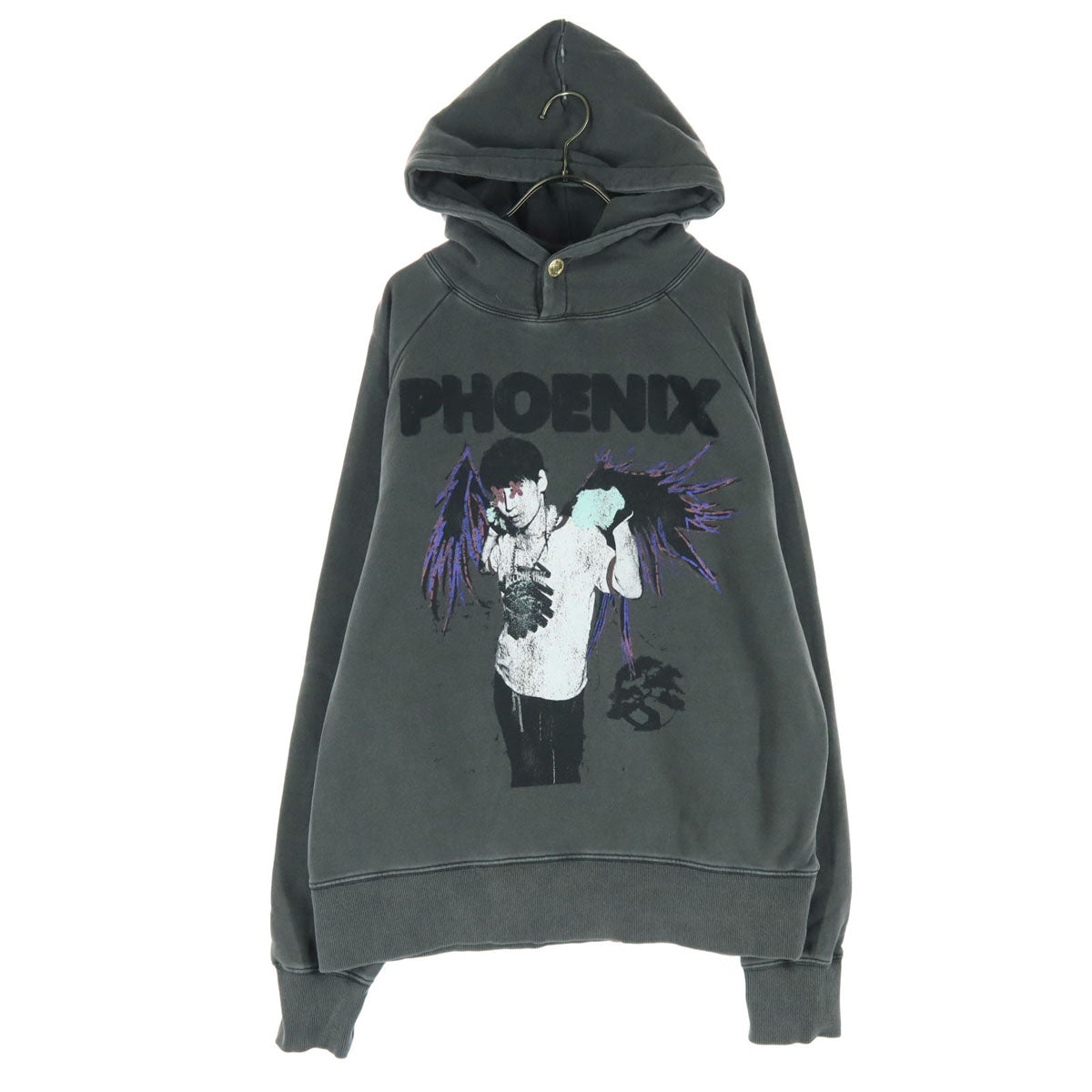 BECOME TREE ビーコムツリー PHOENIX プリント 長袖 スウェットパーカー 2 グレー UVERworld TAKUYA メンズ