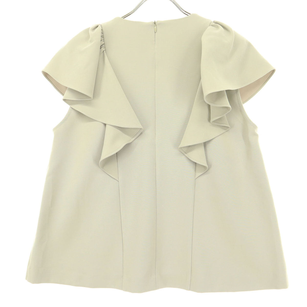 美品 SYSORUS シソラス フレンチスリーブ ブラウス F ベージュ フリル レディース