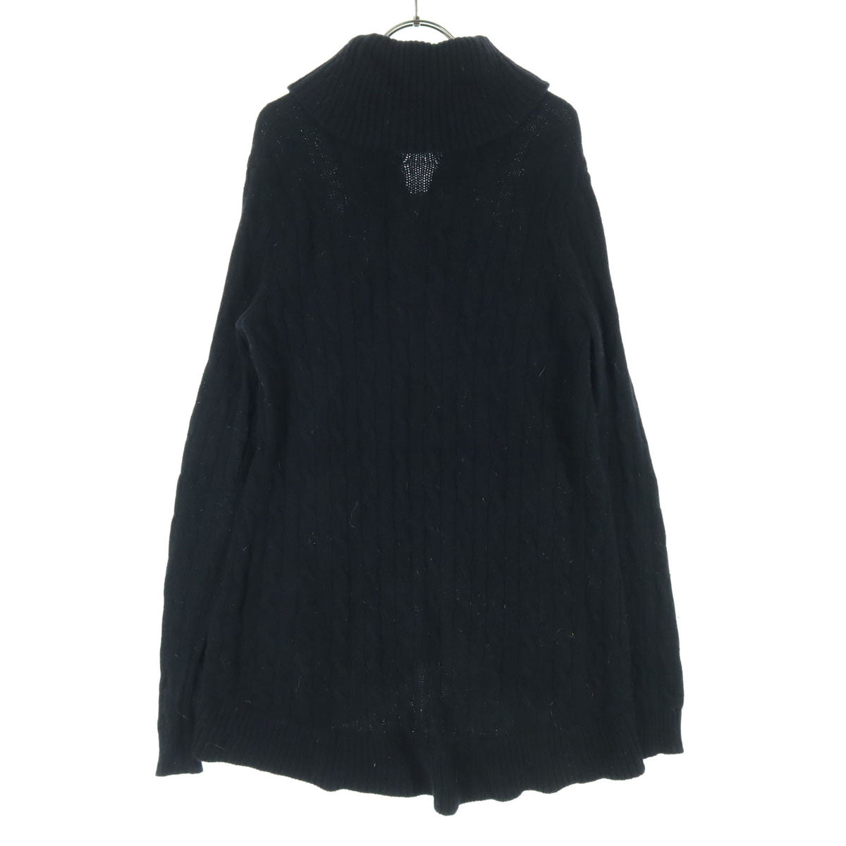 RALPH LAUREN ラルフローレン カシミヤ混 長袖 ショールカラー ケーブルニット カーディガン M ブラック レディース