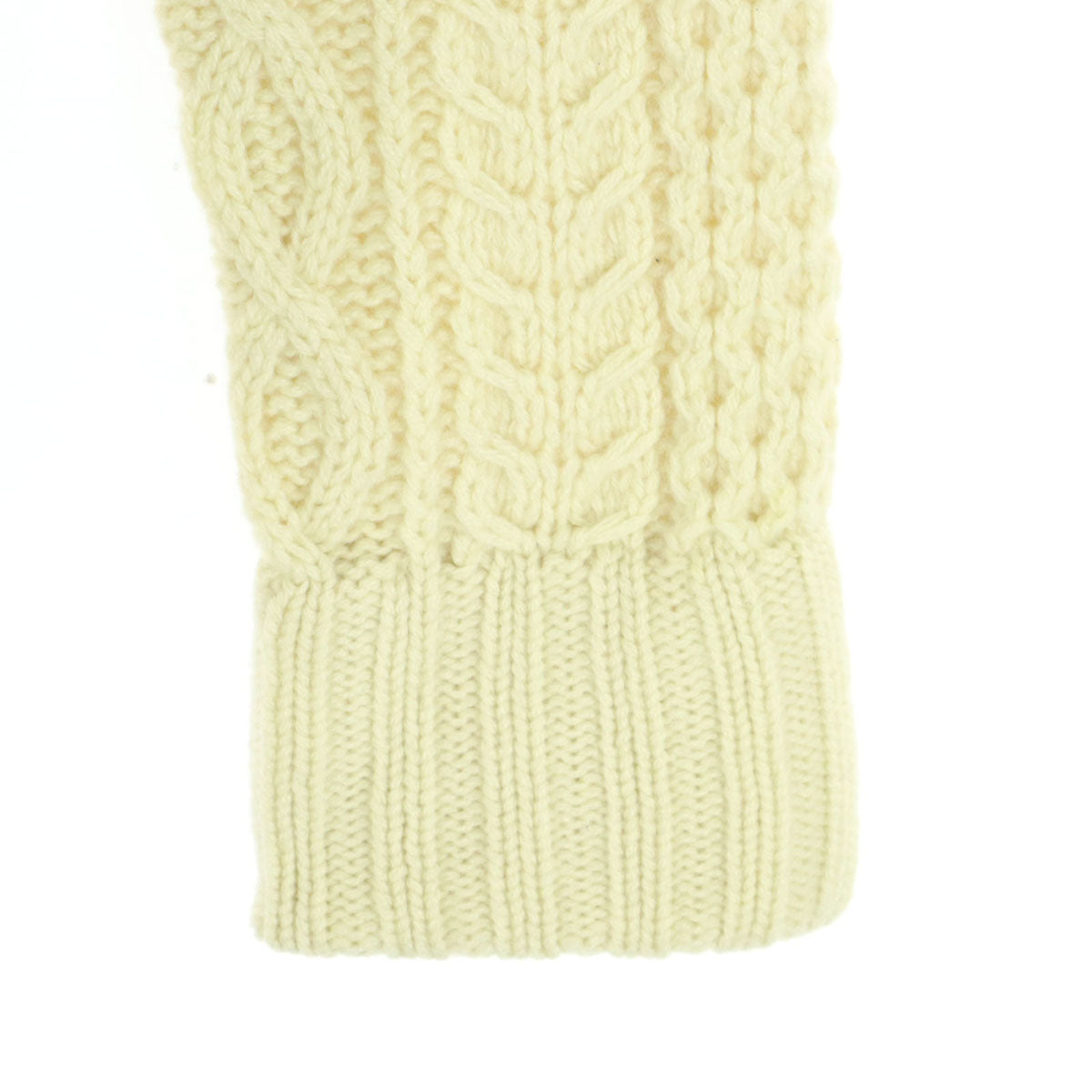 AKM エイケイエム カシミヤ フィッシャーマン 長袖 Vネック ニット M アイボリー メンズ