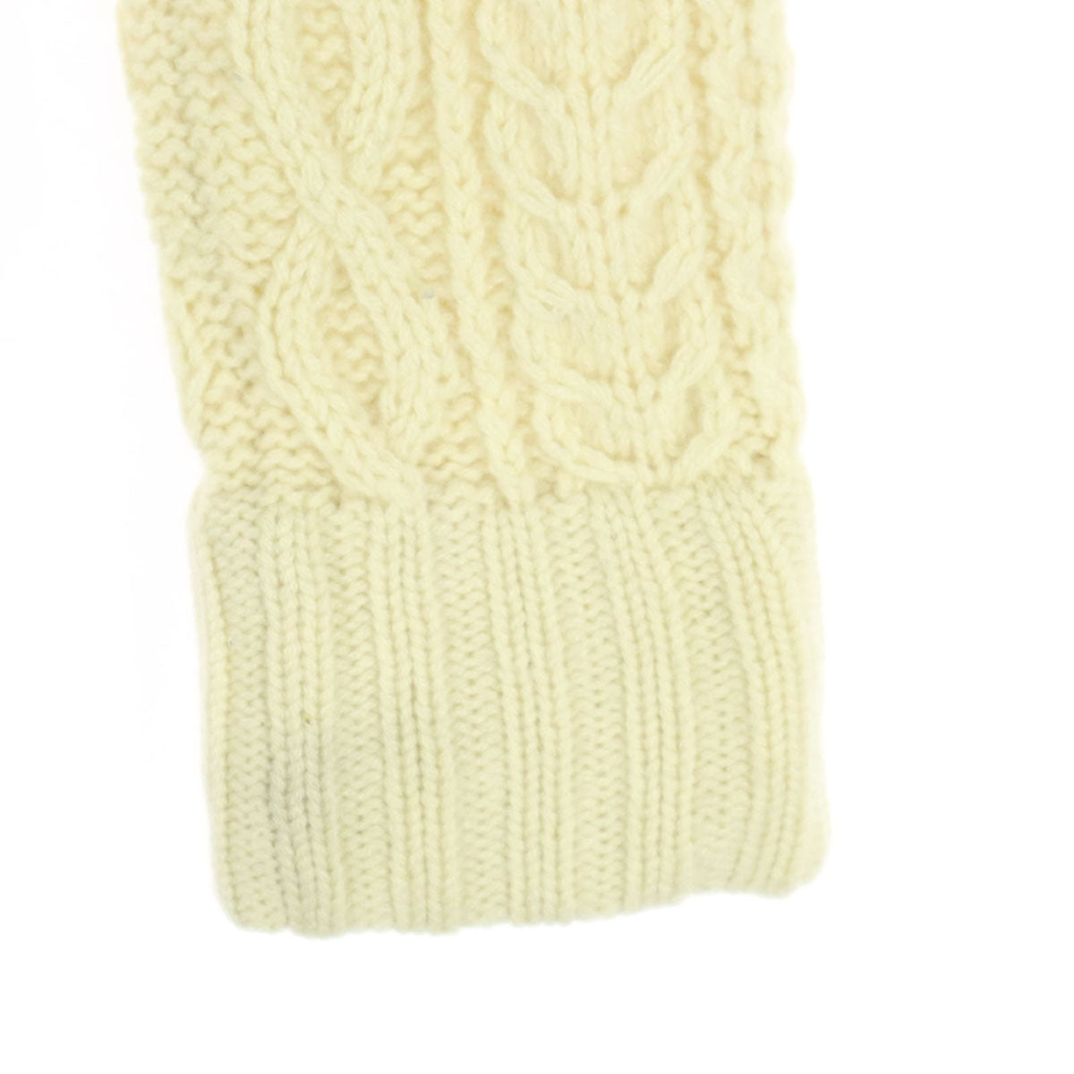 AKM エイケイエム カシミヤ フィッシャーマン 長袖 Vネック ニット M アイボリー メンズ