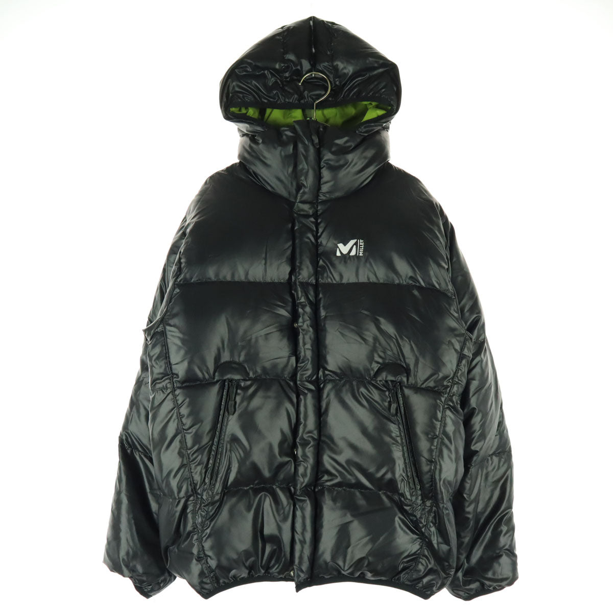 MILLET ミレー リバーシブル ワンポイントロゴ 長袖 ダウンジャケット M グリーン系 メンズ