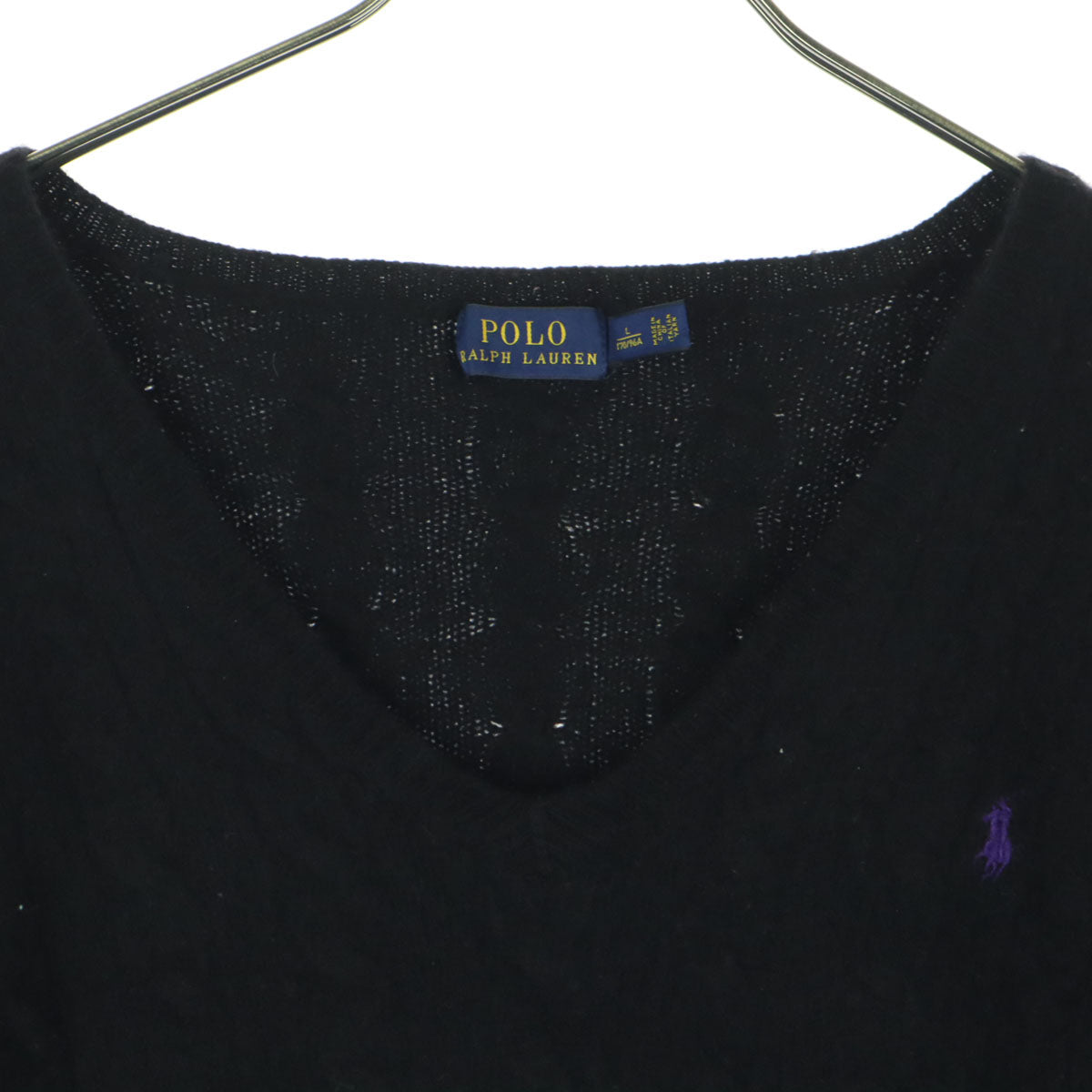 POLO RALPH LAUREN ポロラルフローレン カシミヤ混 長袖 Vネック ニット 170 ブラック キッズ