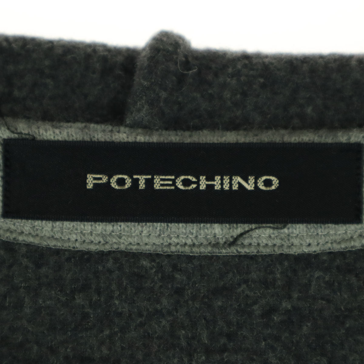 POTECHINO ポテチーノ ロゴ 花柄 長袖 ジップ コート グレー レディース
