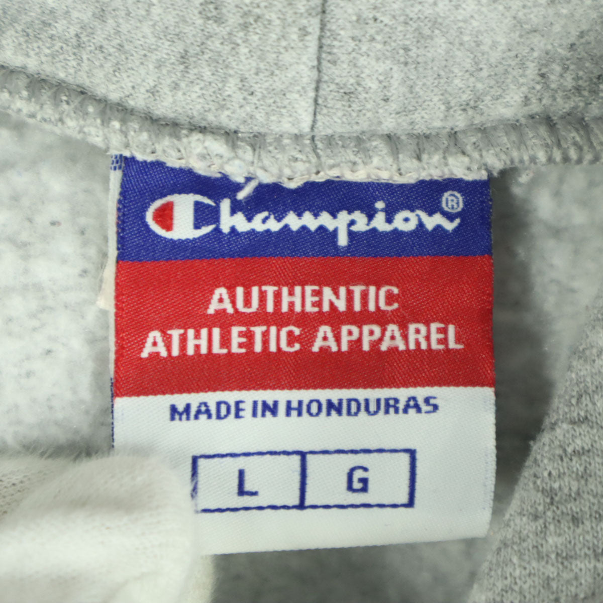 Champion チャンピオン 裏起毛 英字プリント 長袖 スウェットパーカー L グレー メンズ