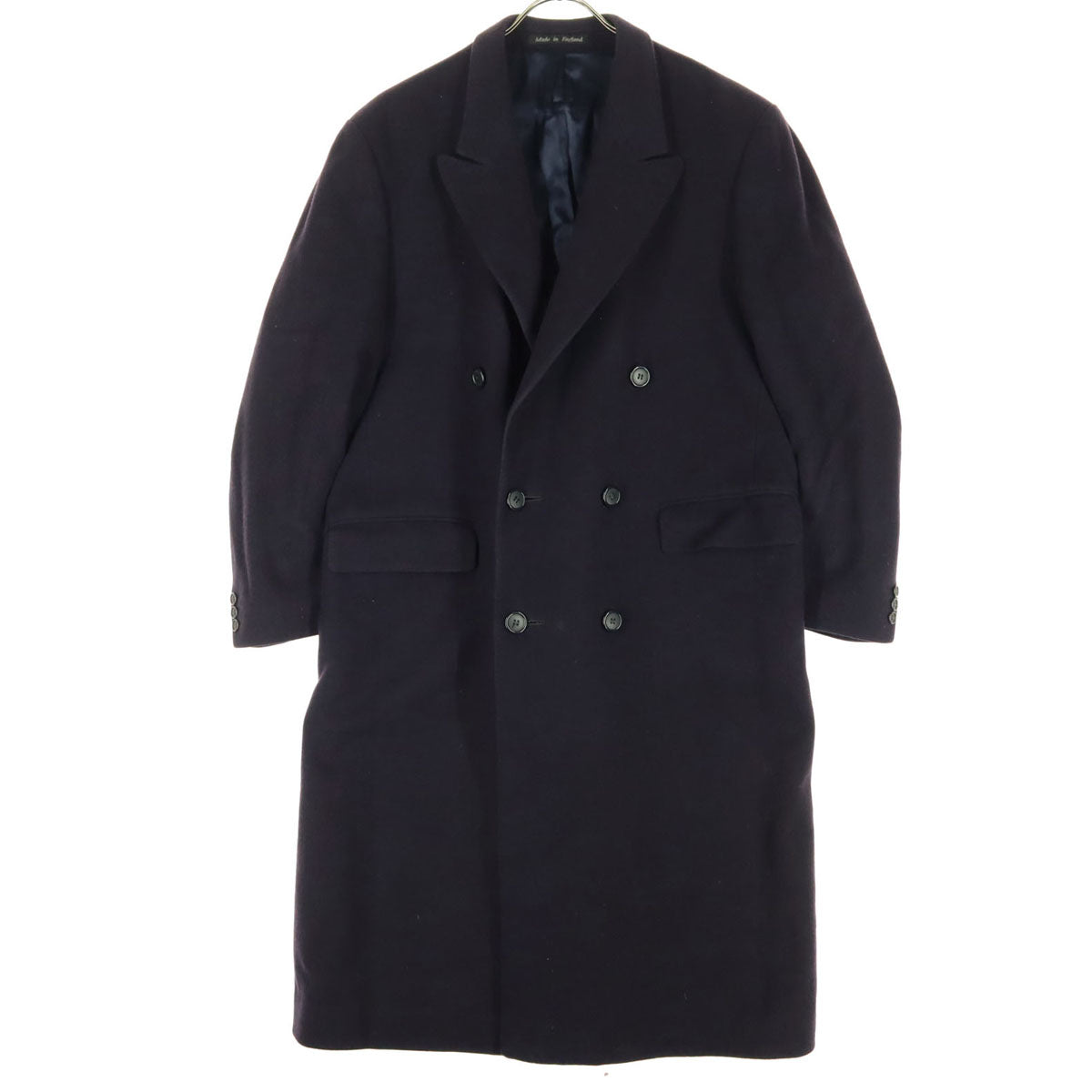 NICOLA FERRI ニコラフェリ イングランド製 カシミヤ 長袖 カシミヤ ダブルボタン ロングコート ネイビー メンズ