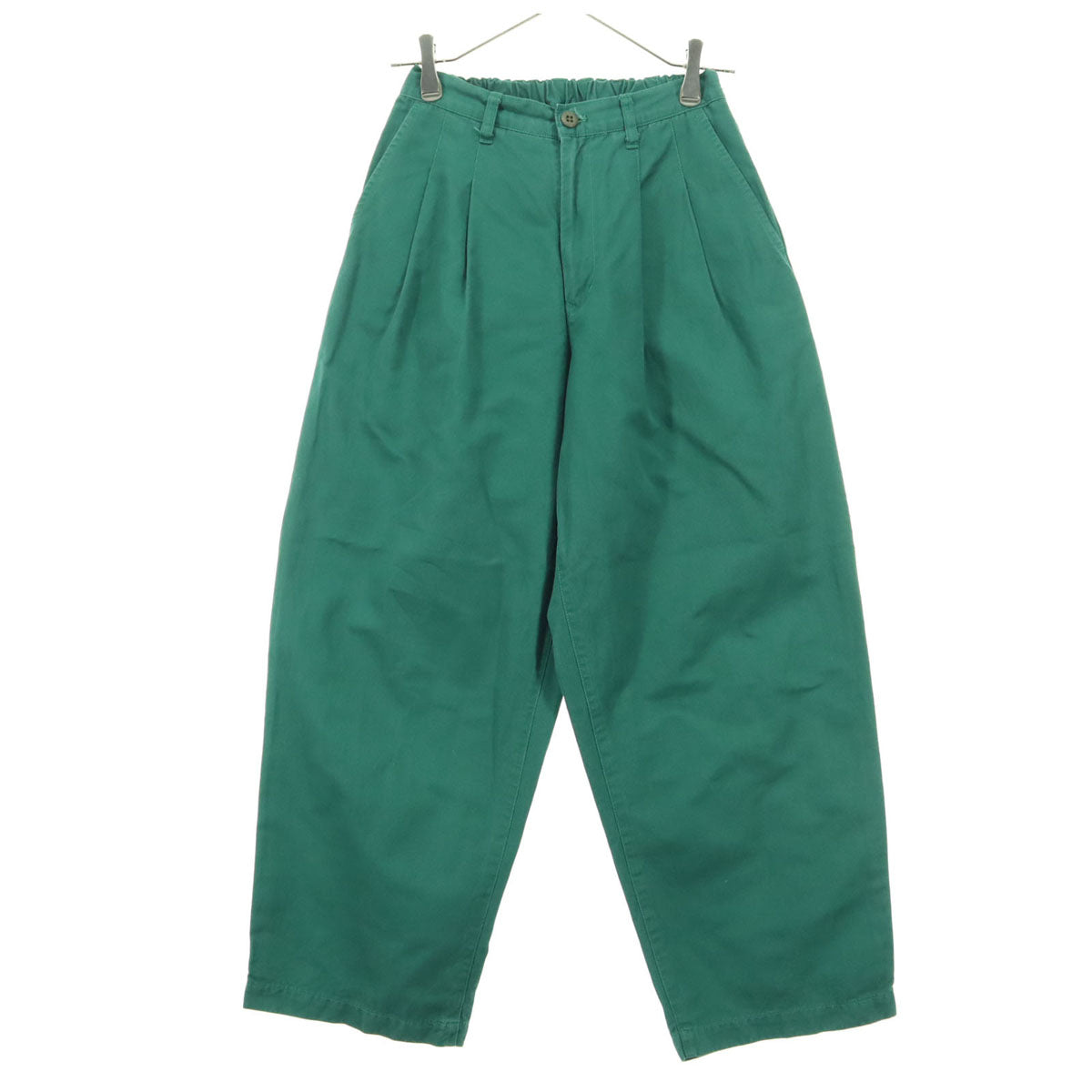 NATURAL LAUNDRY ナチュラルランドリー 日本製 カルゼビッグ チノパンツ 1 グリーン レディース