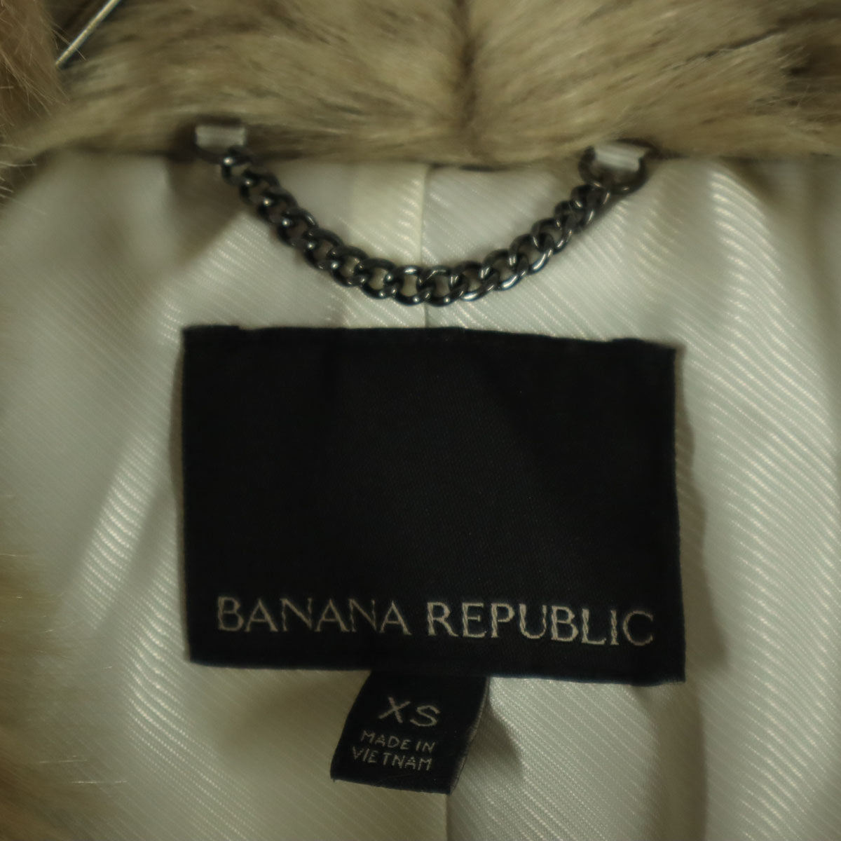 美品 Banana Republic バナナリパブリック 長袖 ファーコート XS ブラウン レディース