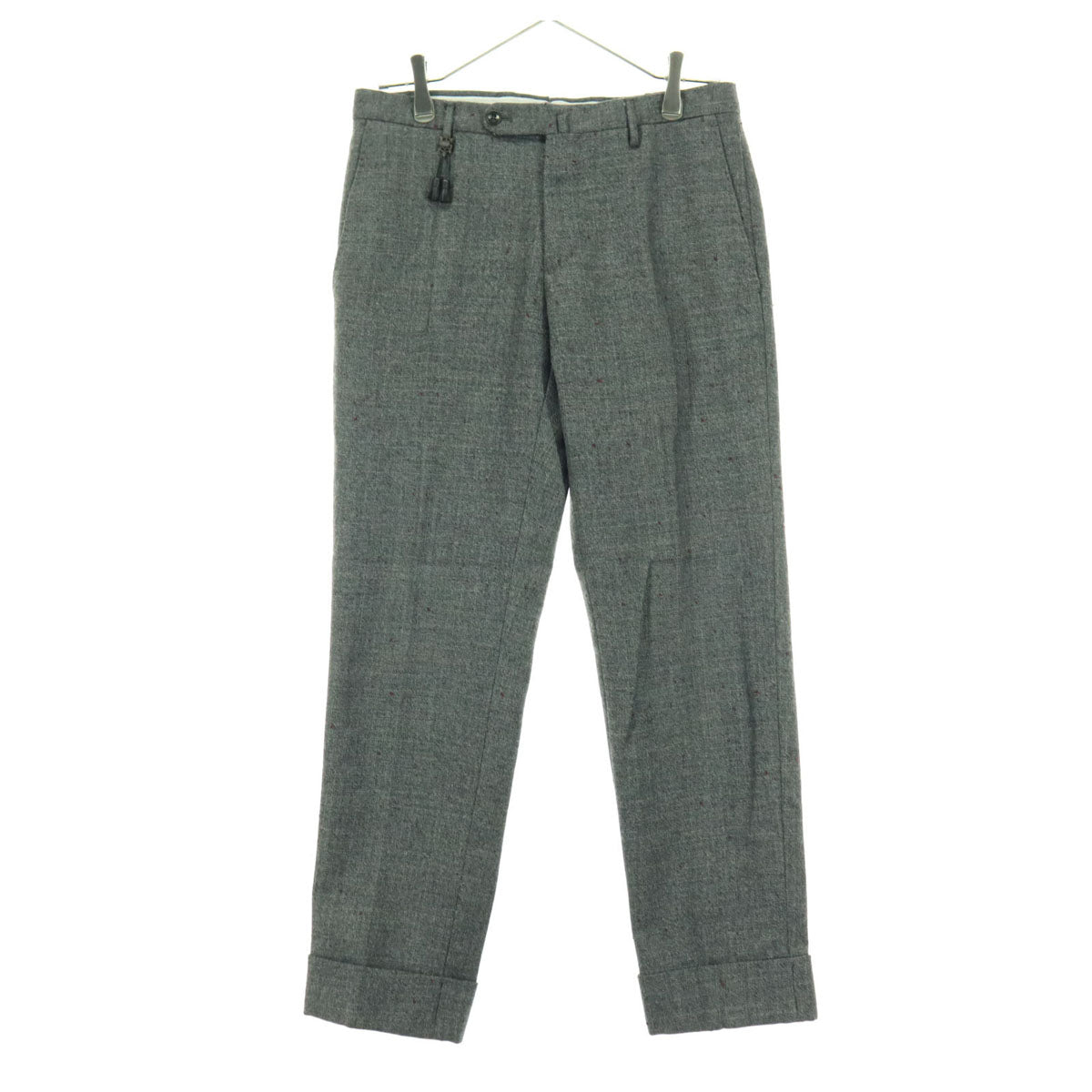 美品 INCOTEX インコテックス SLOWWEAR ウール スラックスパンツ 44 グレー レディース