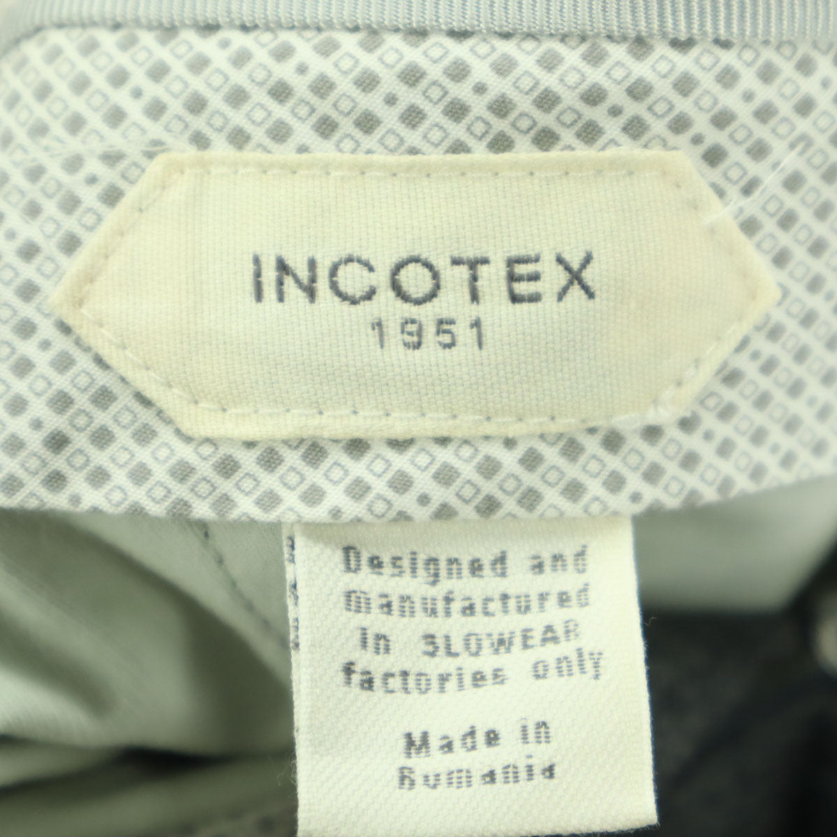 美品 INCOTEX インコテックス SLOWWEAR ウール スラックスパンツ 44 グレー レディース