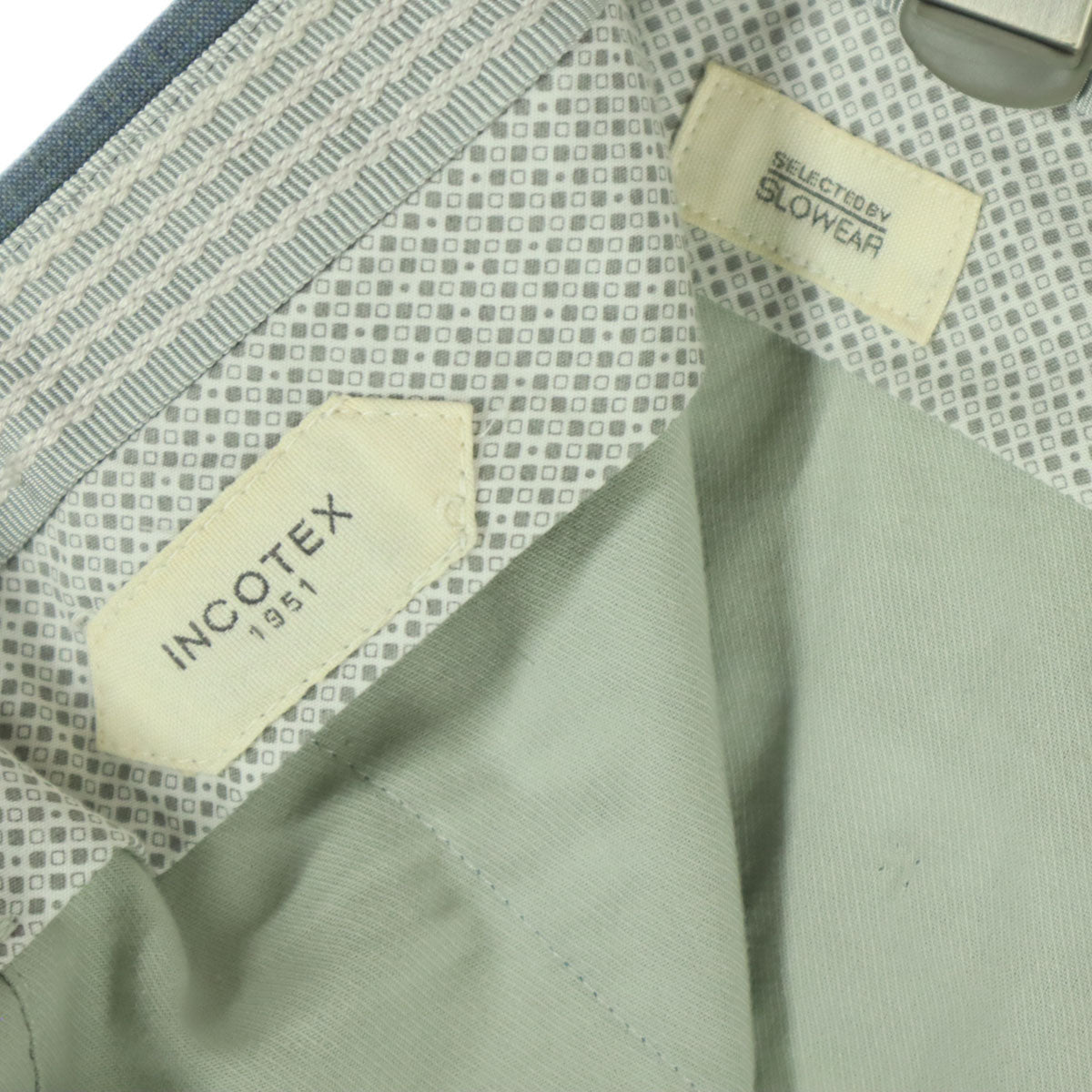 INCOTEX インコテックス SLOWWEAR ウール混 スラックスパンツ 46 ブルー系 レディース