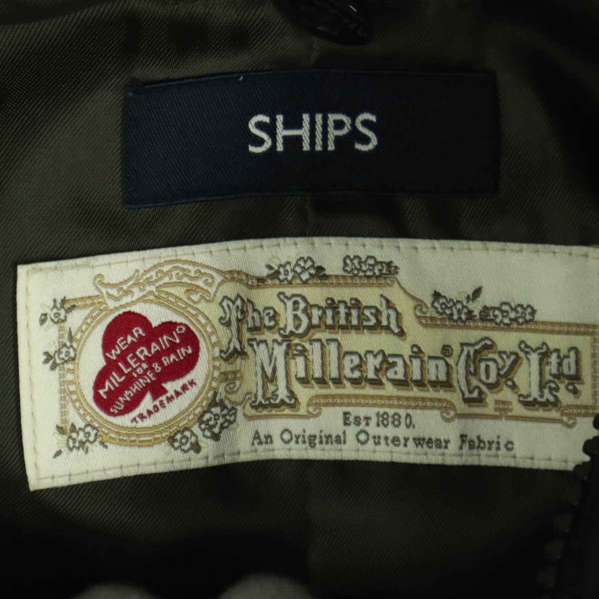 SHIPS シップス TAION コラボ MILLERAIN社3way コート M カーキ ダウンインナーベスト付き メンズ