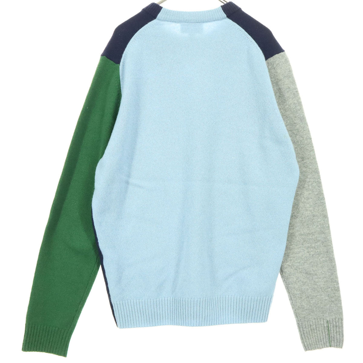 LACOSTE ラコステ ウール ワンポイントロゴ クレイジーパターン 長袖 セーター 3 ネイビー マルチカラー メンズ