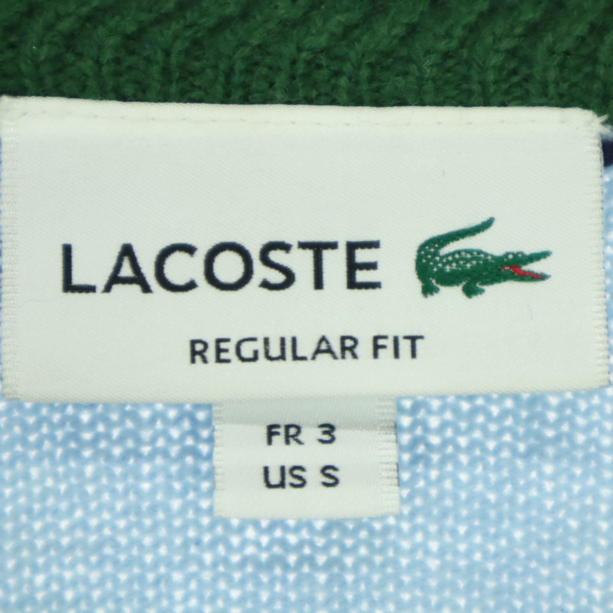 LACOSTE ラコステ ウール ワンポイントロゴ クレイジーパターン 長袖 セーター 3 ネイビー マルチカラー メンズ