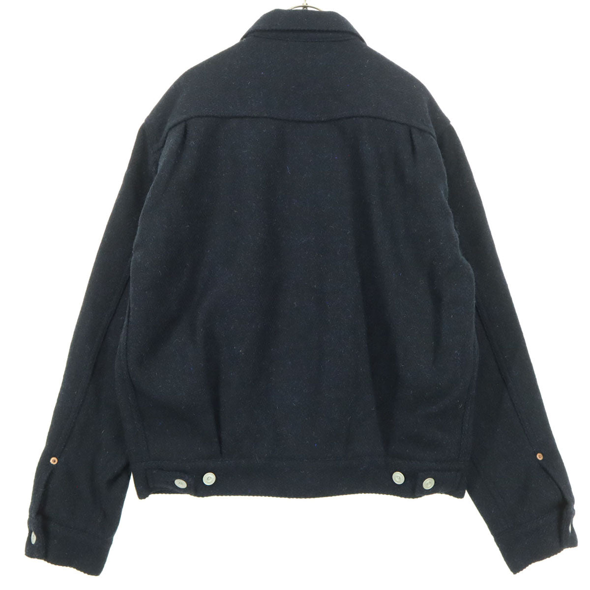 未使用 HARRIS TWEED ハリスツイード ウール 長袖 シャツジャケット L ネイビー メンズ