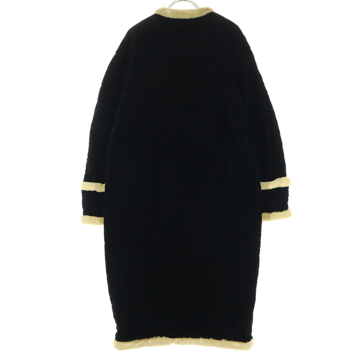 美品 LE BOUQUET ル・ブーケ ファー使い 起毛 キルティングコート F ブルー レディース