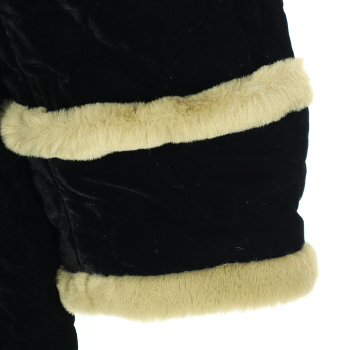 美品 LE BOUQUET ル・ブーケ ファー使い 起毛 キルティングコート F ブルー レディース