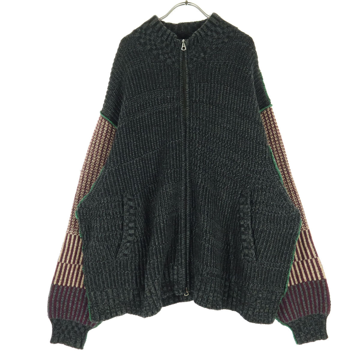 FILL THE BILL フィルザビル 長袖 ニットジャケット 2 ブラック メンズ