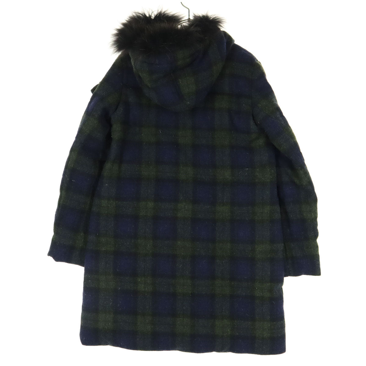 DAMA collection ダーマコレクション チェック柄 長袖 ダウンコート M ネイビー ファー取り外し可 レディース