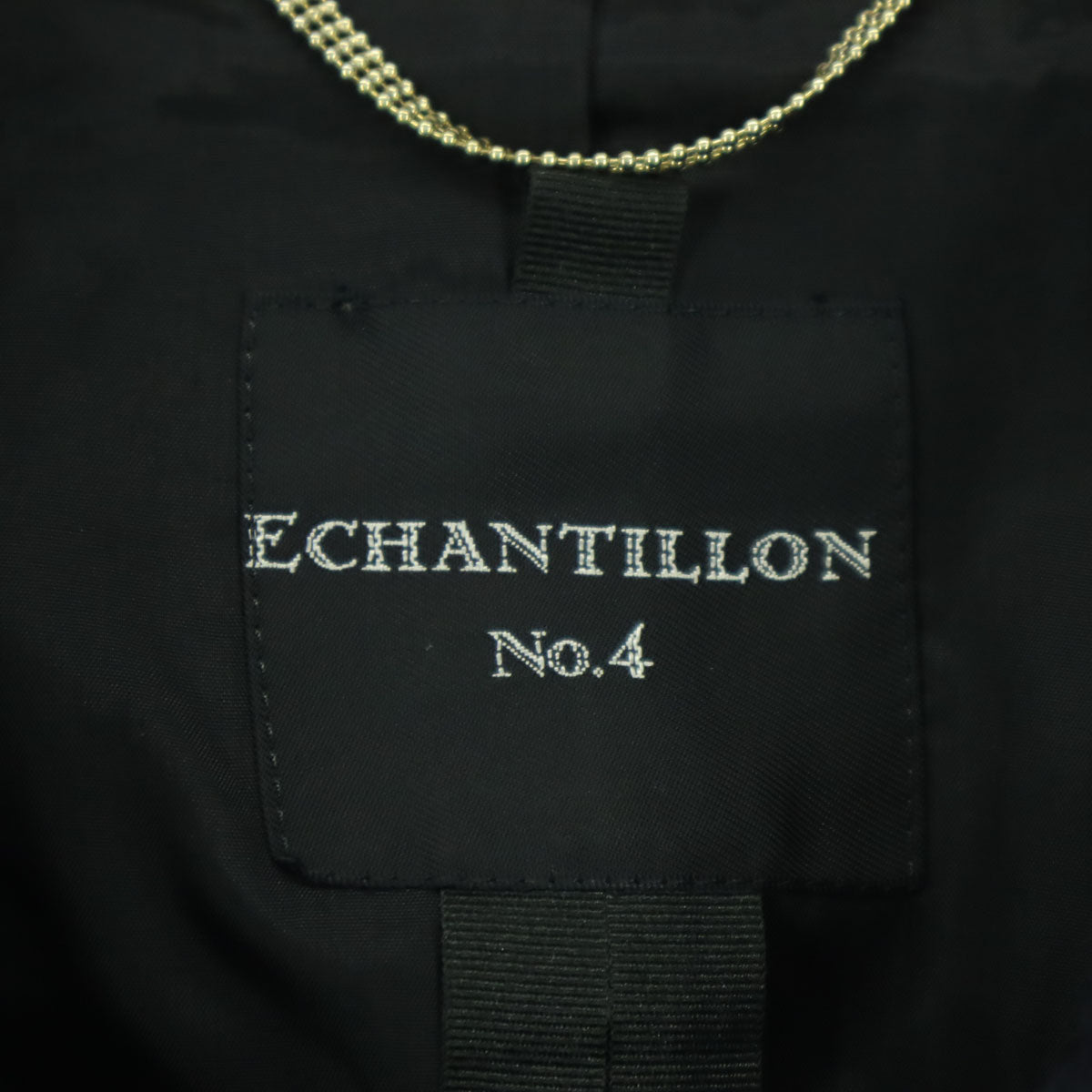 美品 ECHANTILLON NO.4 エシャンティオンナンバーフォー 日本製 長袖 ピーコート 0 ブラック レディース