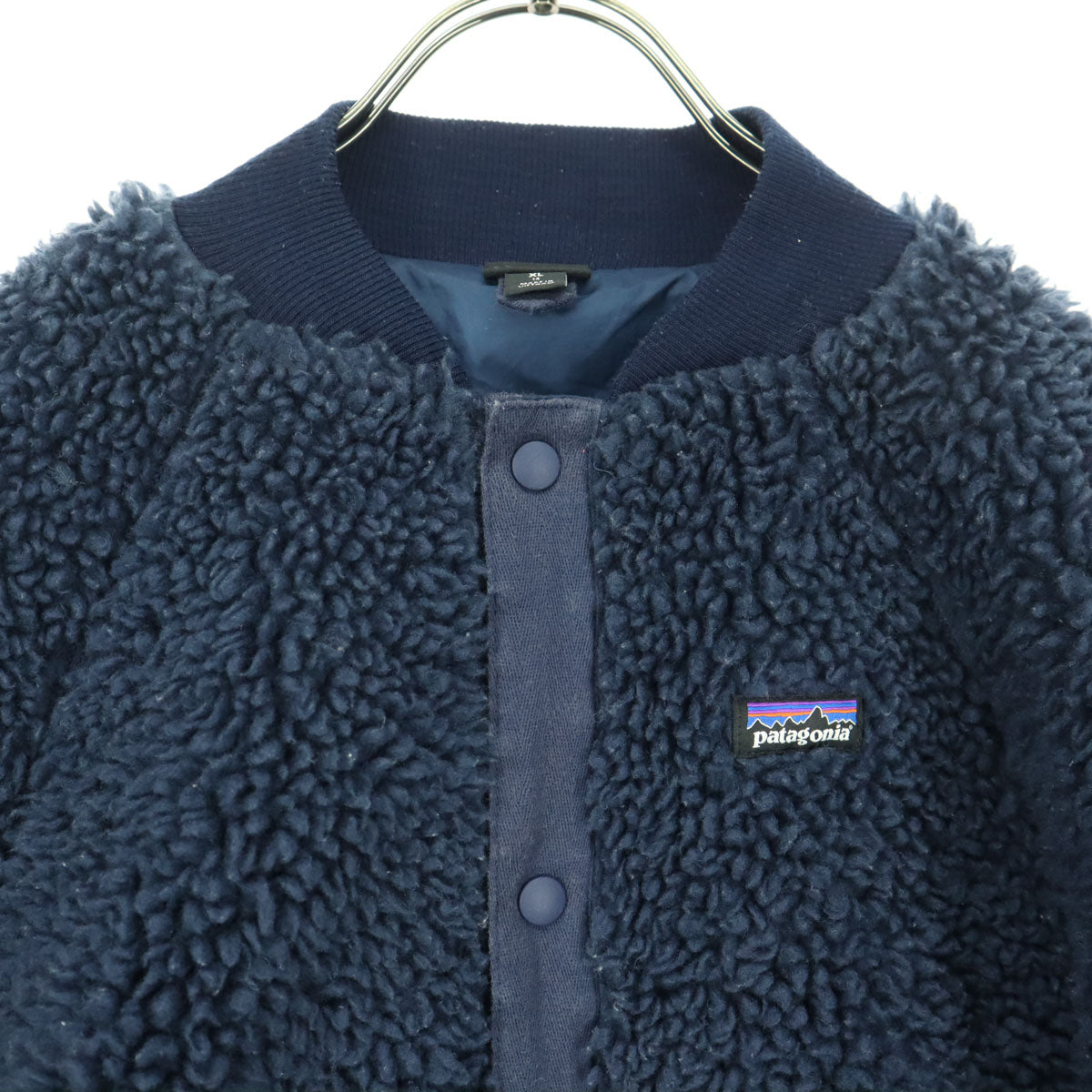 patagonia パタゴニア 2019年製 ワンポイントロゴ 長袖 レトロX ボマージャケット ボアジャケット 14 ネイビー 品番65415 キッズ