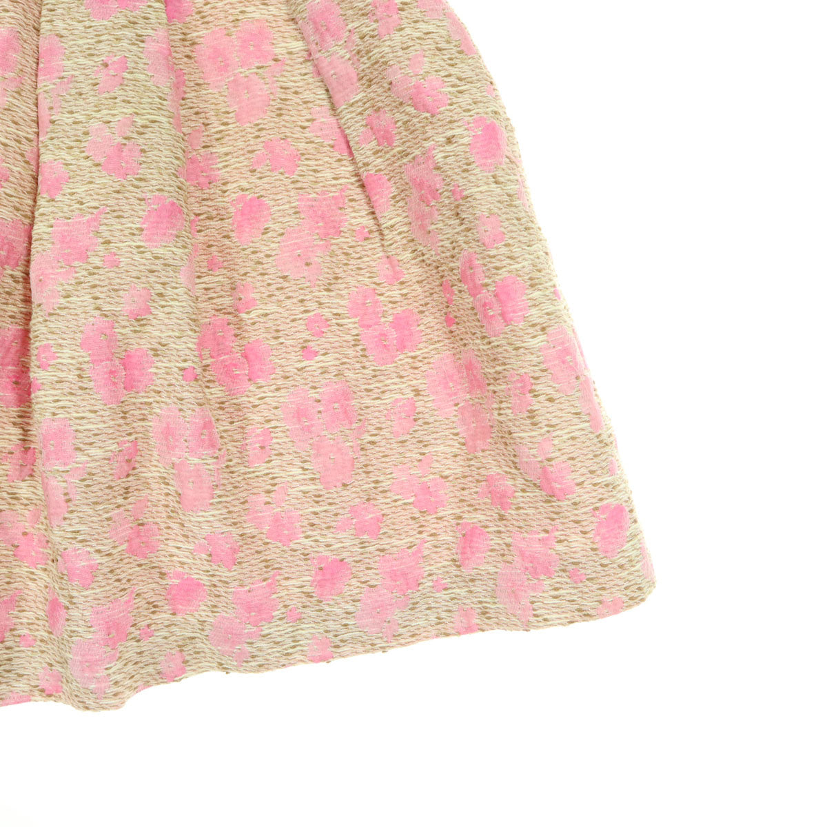 美品 M'S GRACY エムズグレイシー 日本製 花柄 ミディ丈 プリーツスカート 40 ピンク系 レディース