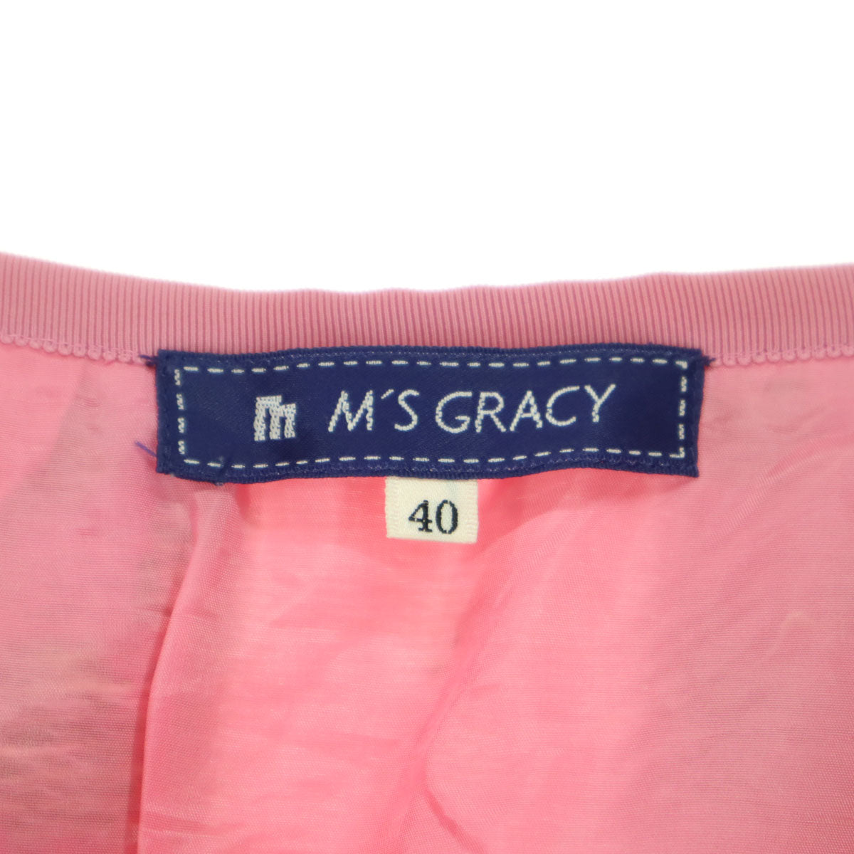 美品 M'S GRACY エムズグレイシー 日本製 花柄 ミディ丈 プリーツスカート 40 ピンク系 レディース