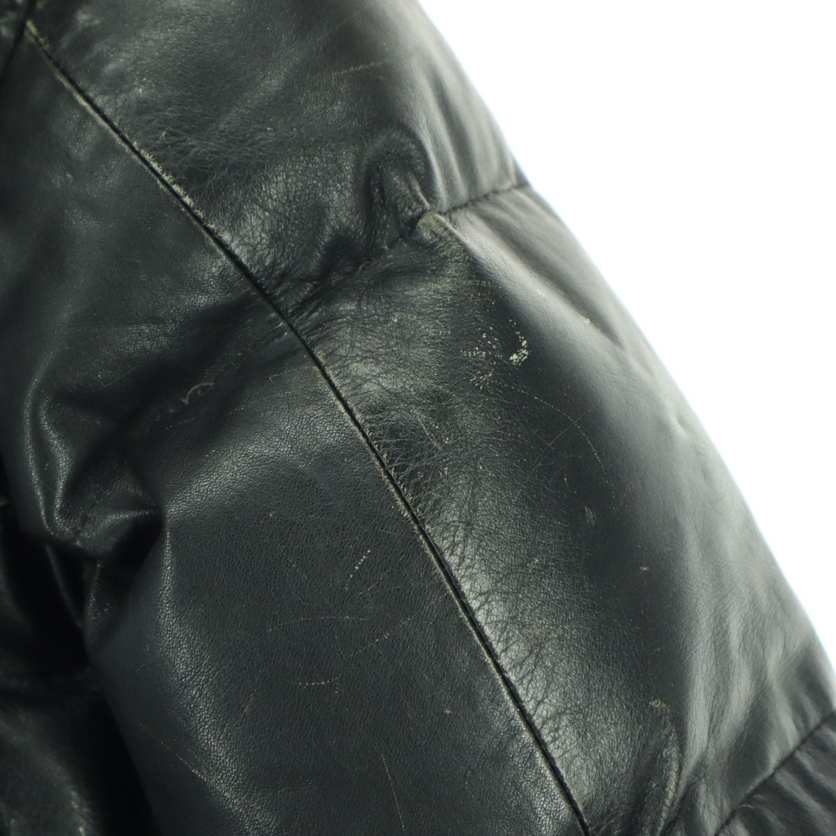 Freedom フリーダム 長袖 レザー ダウンジャケット 38 ブラック 牛革 メンズ