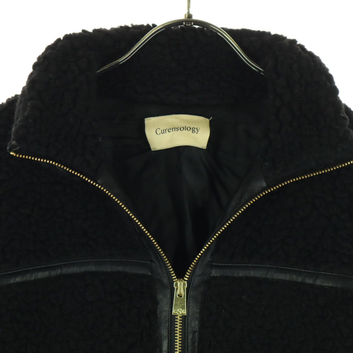Curensology カレンソロジー 長袖 ボアジャケット F ブラック メンズ