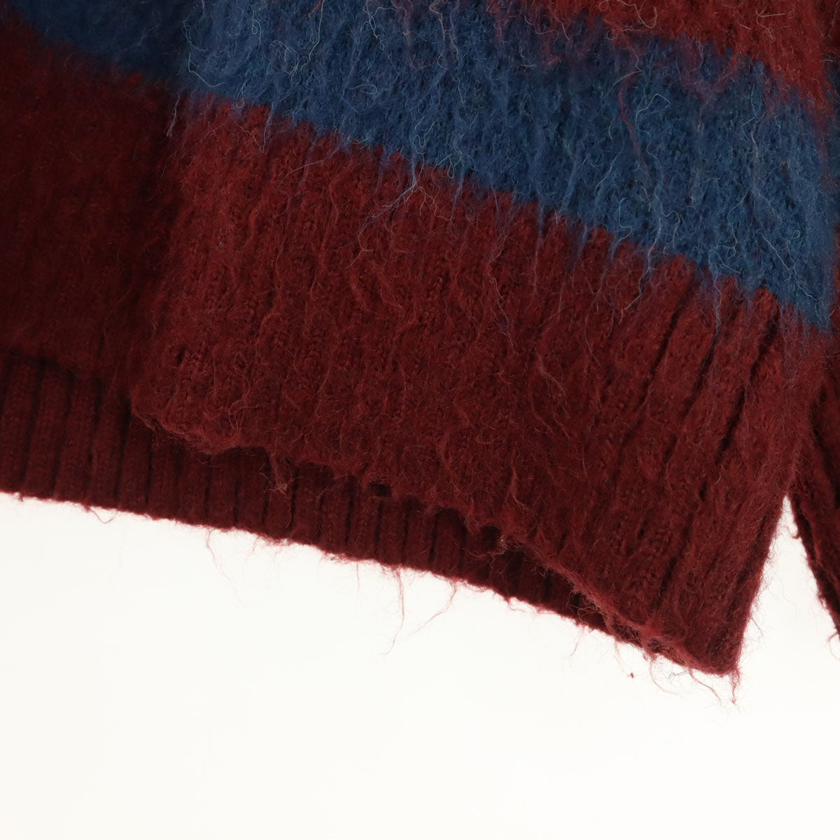 美品 MASONPRINCE メイソンプリンス 太ボーダー ロゴ 長袖 ラガーシャツ風 セーター 2 レッド系 メンズ