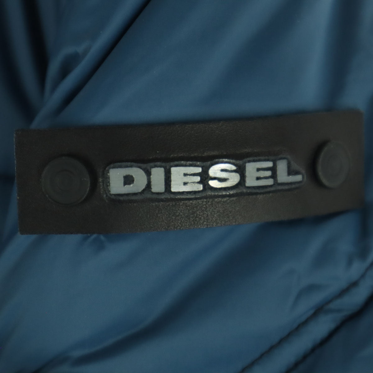DIESEL ディーゼル ワンポイントロゴ プリント 長袖 ジップ 中綿ジャケット L ブルー系 メンズ
