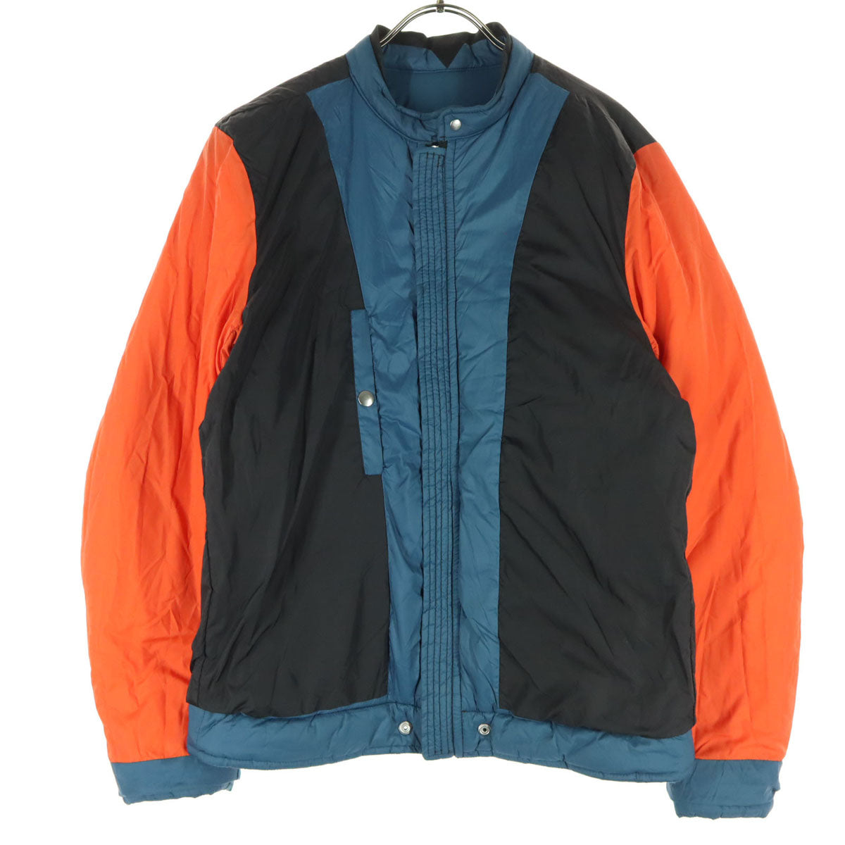 DIESEL ディーゼル ワンポイントロゴ プリント 長袖 ジップ 中綿ジャケット L ブルー系 メンズ