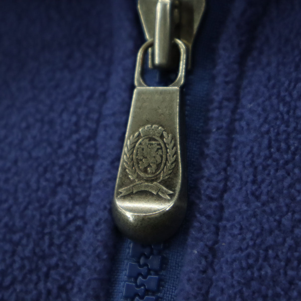 TOMMY HILFIGER トミーヒルフィガー 90s オールド フラッグタグ ワンポイントロゴ 長袖 トリコカラー フリースジャケット M ブルー メンズ