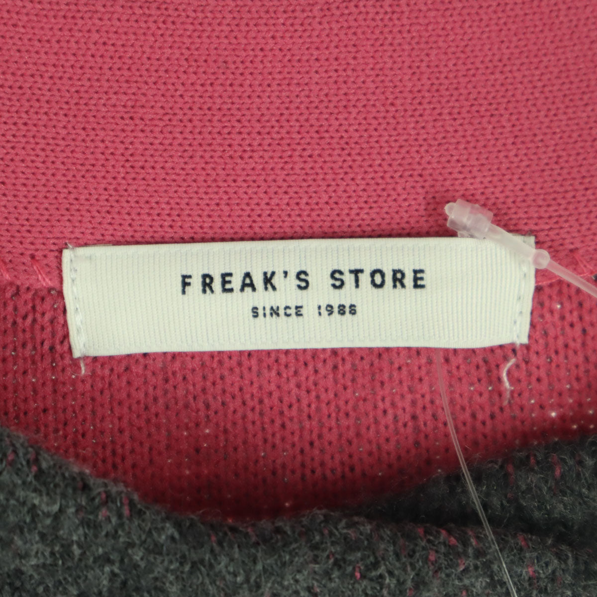 未使用 FREAK'S STORE フリークスストア 長袖 スナップ ニットカーディガン F チャコール ピンク レディース