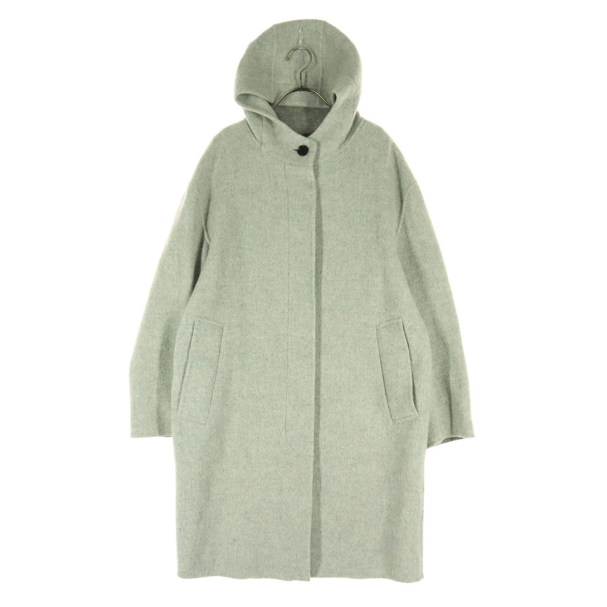 美品 MACKINTOSH LONDON マッキントッシュロンドン 長袖 ニットコート 40 グレー フーディー レディース