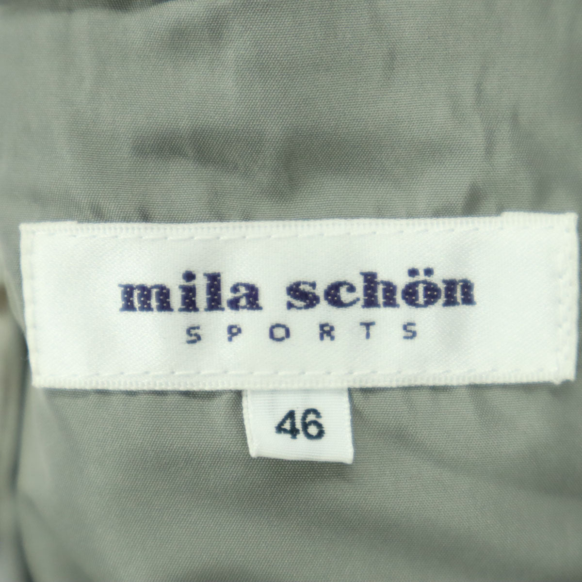 美品 mila schon SPORTS ミラショーン スポーツ ワンポイントロゴ ノースリーブ ダウンベスト 46 グレー メンズ