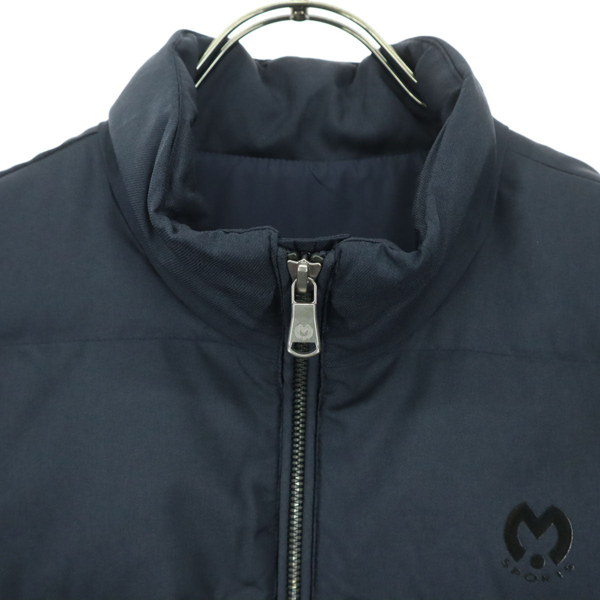 美品 mila schon SPORTS ミラショーン スポーツ ワンポイントロゴ ノースリーブ ダウンベスト 46 ブラック メンズ