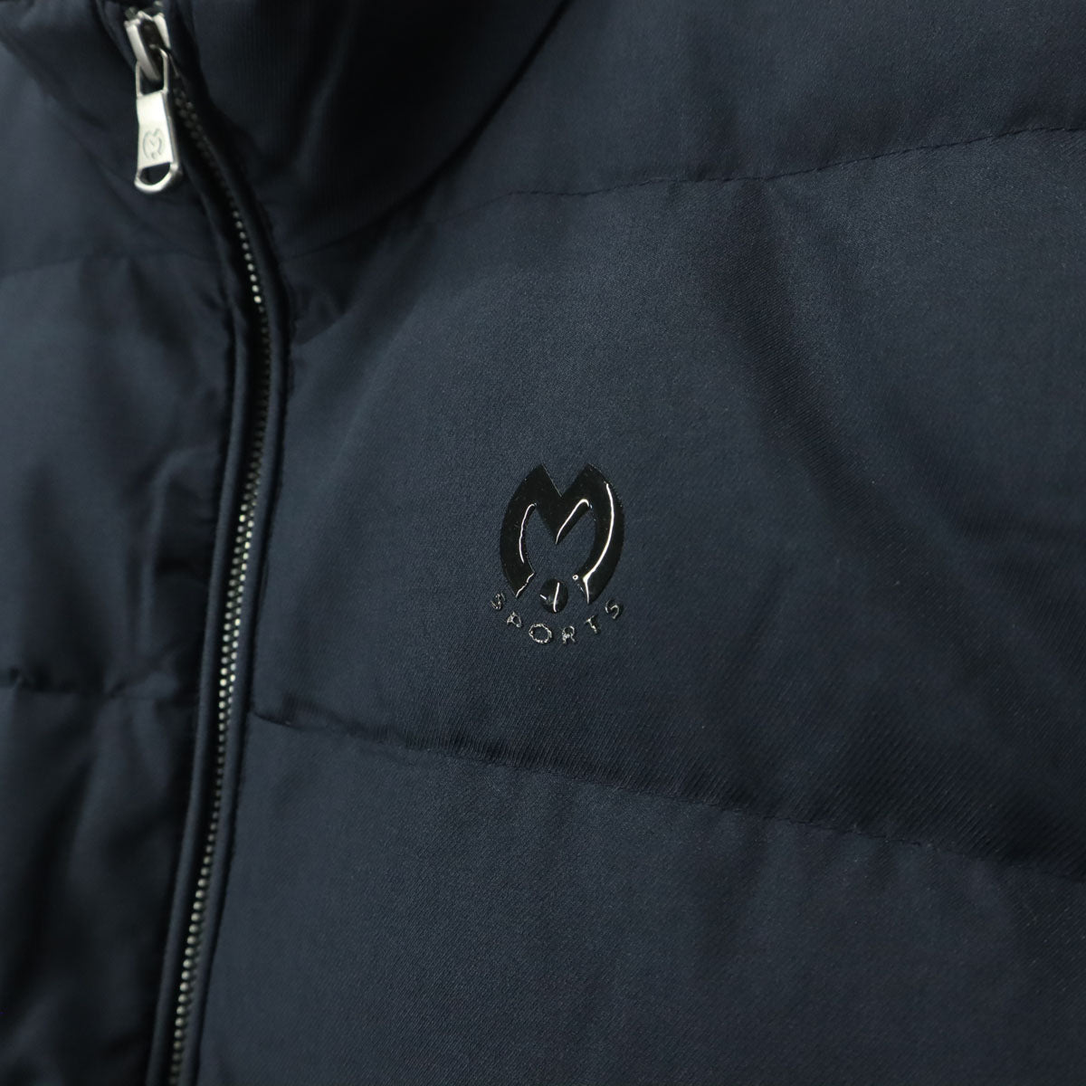 美品 mila schon SPORTS ミラショーン スポーツ ワンポイントロゴ ノースリーブ ダウンベスト 46 ブラック メンズ