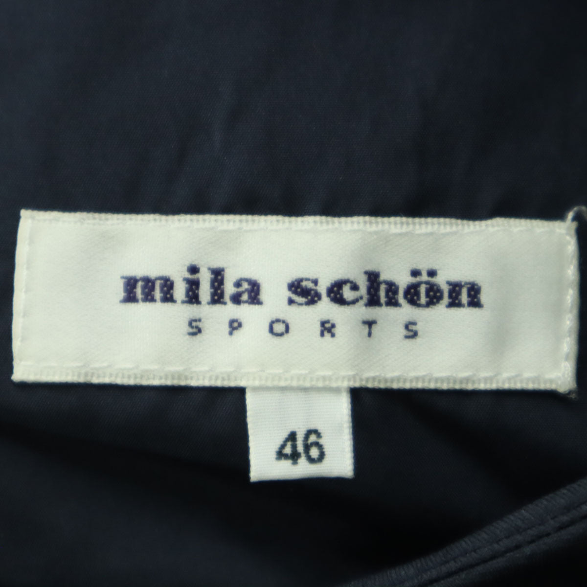 美品 mila schon SPORTS ミラショーン スポーツ ワンポイントロゴ ノースリーブ ダウンベスト 46 ブラック メンズ
