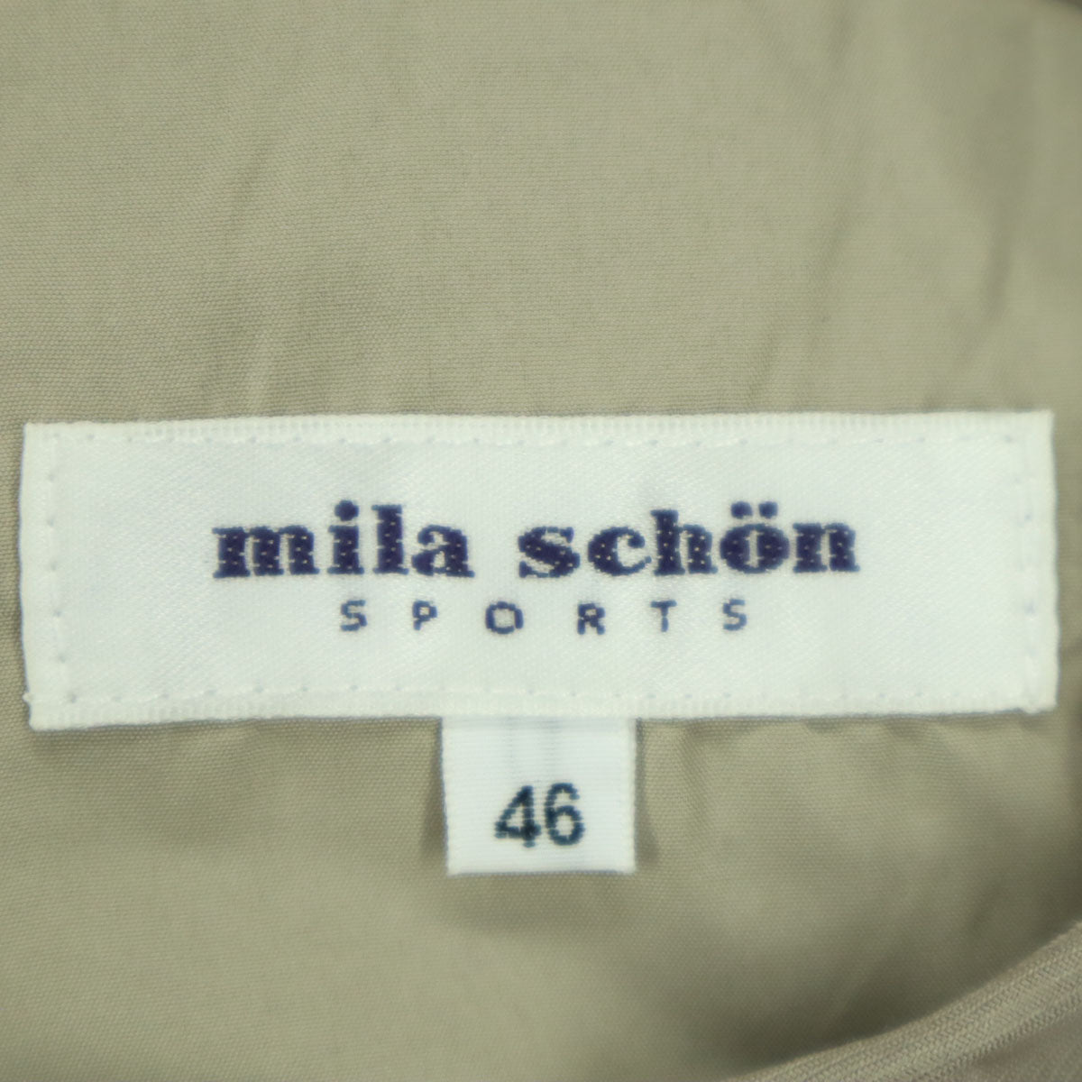 美品 mila schon SPORTS ミラショーン スポーツ ワンポイントロゴ ノースリーブ ダウンベスト 46 ブラウン系 メンズ