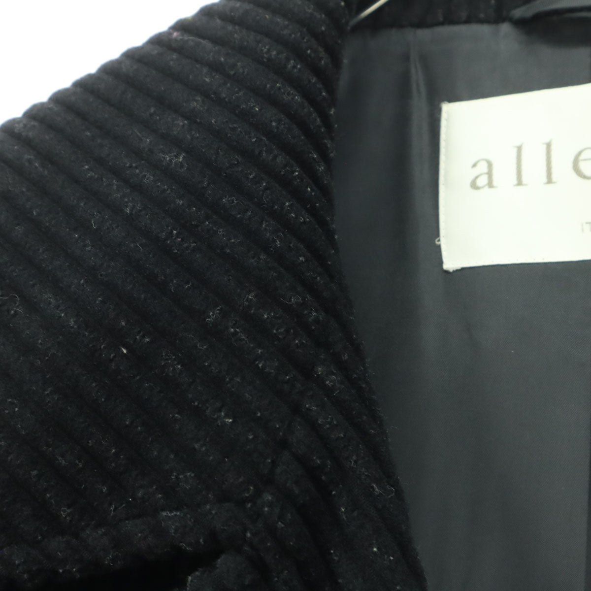 Allegri アレグリ 長袖 コーデュロイ ピーコート 9AR ブラック レディース