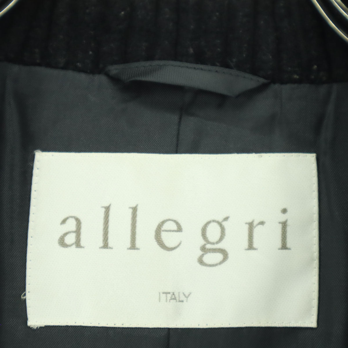 Allegri アレグリ 長袖 コーデュロイ ピーコート 9AR ブラック レディース